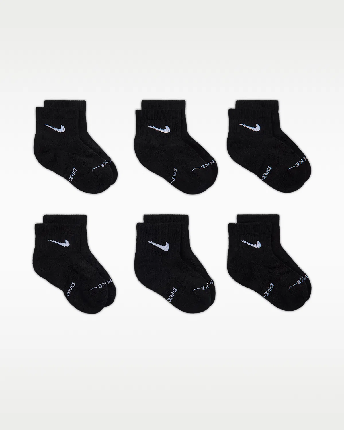 Детские носки Nike Dri-FIT Elevated Everyday (6 пар), Black/White — фото 3