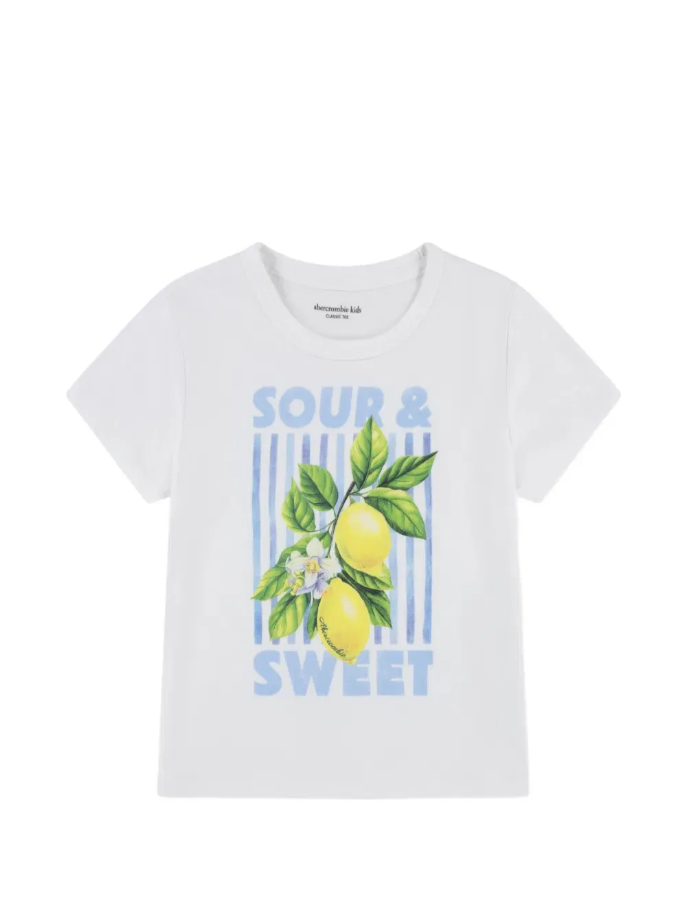Футболка с лимонным принтом Abercrombie Fitch Kids, белый