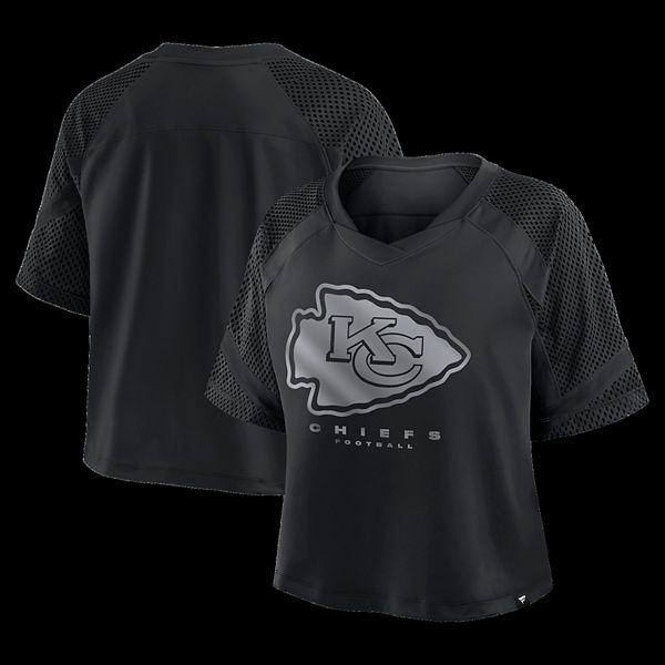 

Женская футболка Kansas City Chiefs oversize raglan v-neck blackout Fanatics, Черный, Женская футболка Kansas City Chiefs oversize raglan v-neck blackout Fanatics