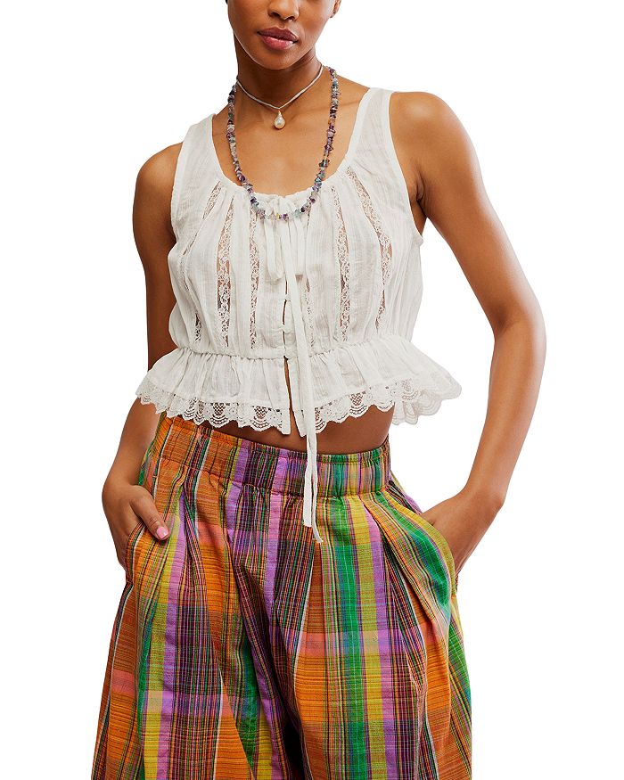

Аланa Топ с кружевом Free People, белый