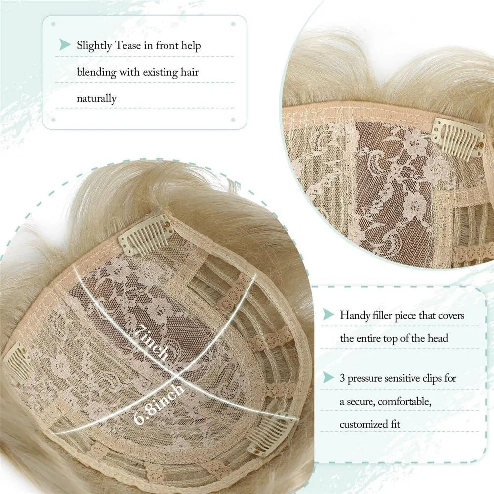 Женский синтетический парик-топпер «Pixie Cut» для тонких волос Jianbohairs, Silver Gray — фото 2