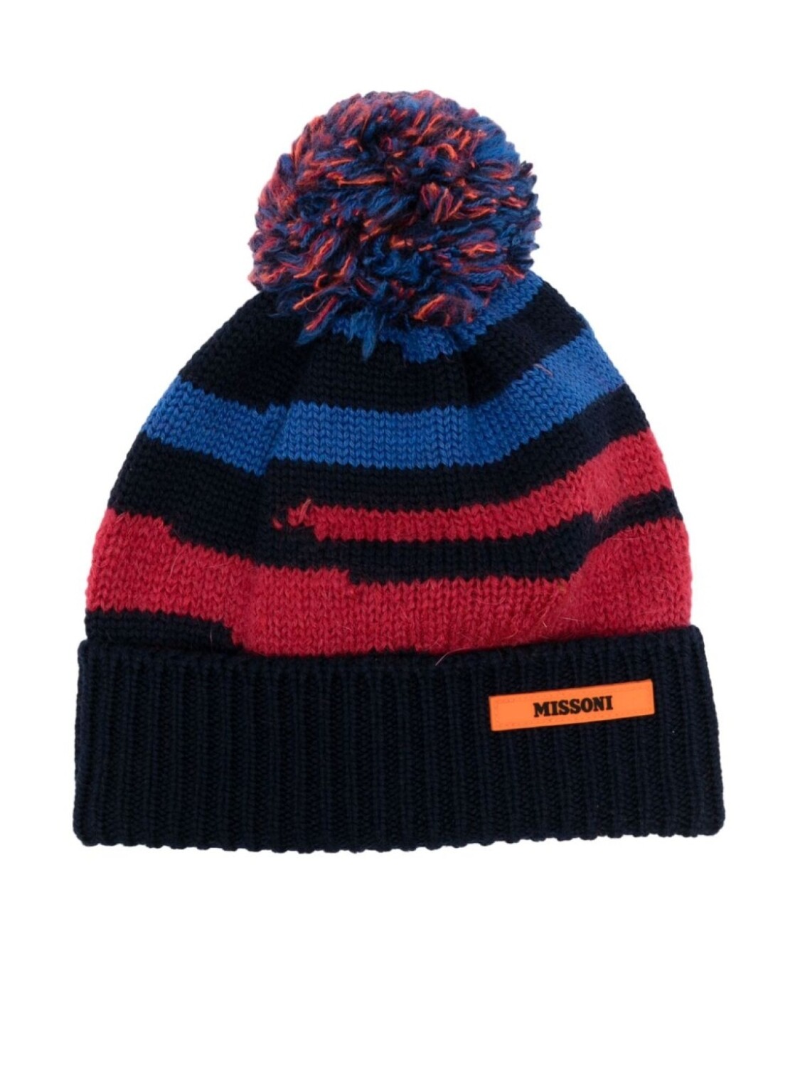 

Шапка бини с нашивкой-логотипом Missoni Kids, синий