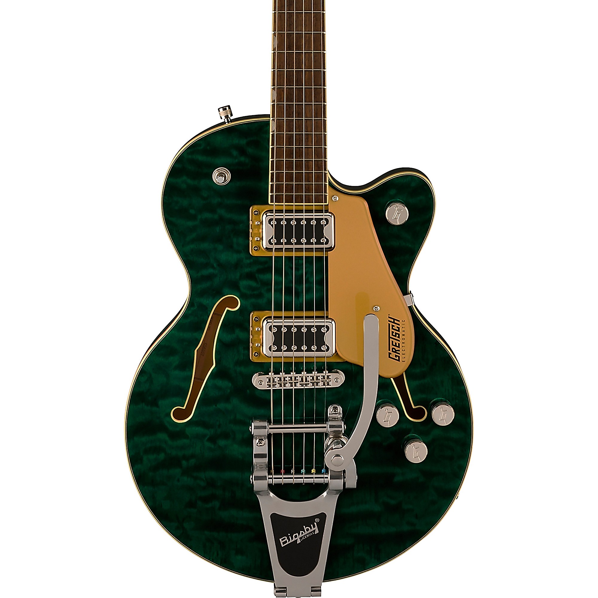 

Gretsch Guitars G5655T-QM Электроматический центральный блок Jr. Одноразовый стеганый клен с электрогитарой Bigsby Mariana