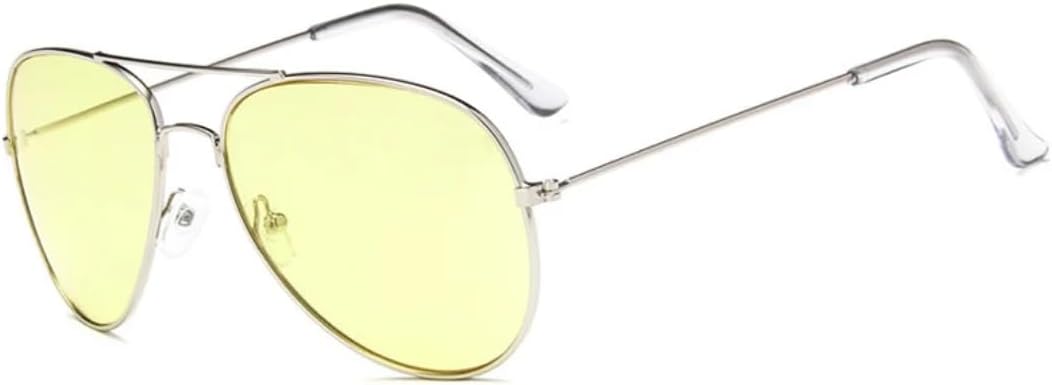 

Солнцезащитные очки с защитой от УФ-излучения UV400 | Металлический панк, двойная перемычка | для женщин и мужчин, для занятий спортом на открытом воздухе и вождения DSVIGF, Silver-yellow