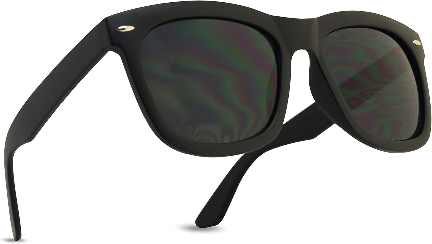 

Солнцезащитные очки ShadyVEU с очень темными линзами, круглые, в стиле ретро, ​​с толстой оправой, пружинным шарниром, защитой от УФ-излучения и эффектом, предотвращающим мигрень, Matte Black