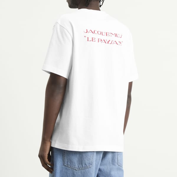 Коллекционная футболка с принтом Jacquemus, le payan print l бежевый — фото 3