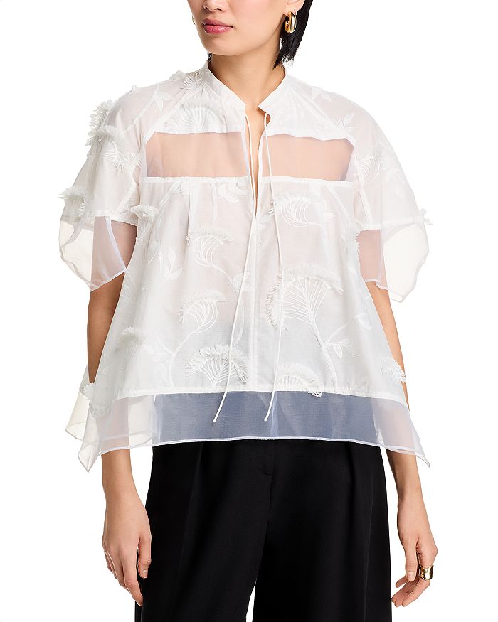 

Шифоновый топ с завязкой на шее 3.1 Phillip Lim, белый