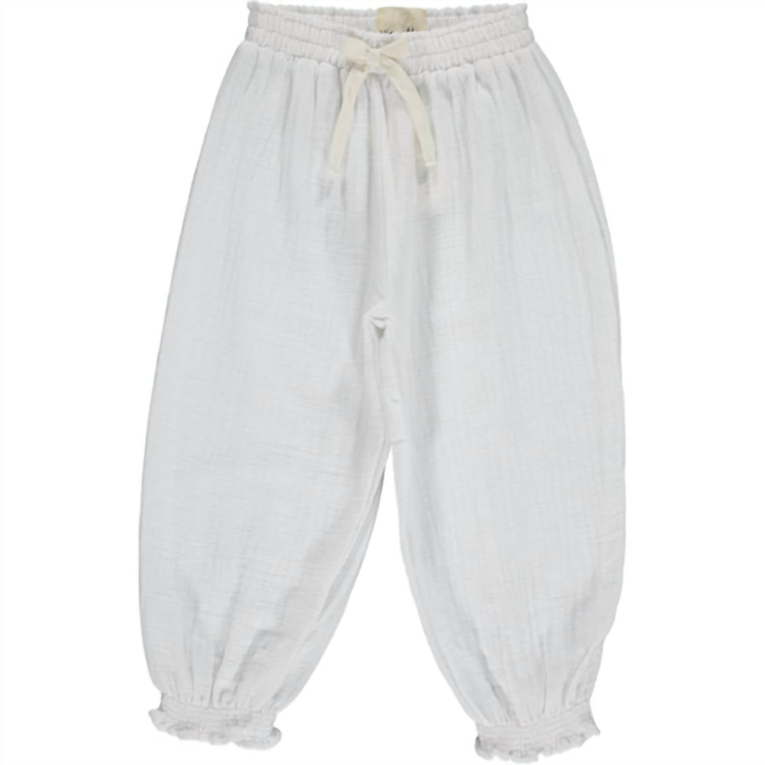 

Брюки Isabella Gauze для девочек белого цвета VIGNETTE