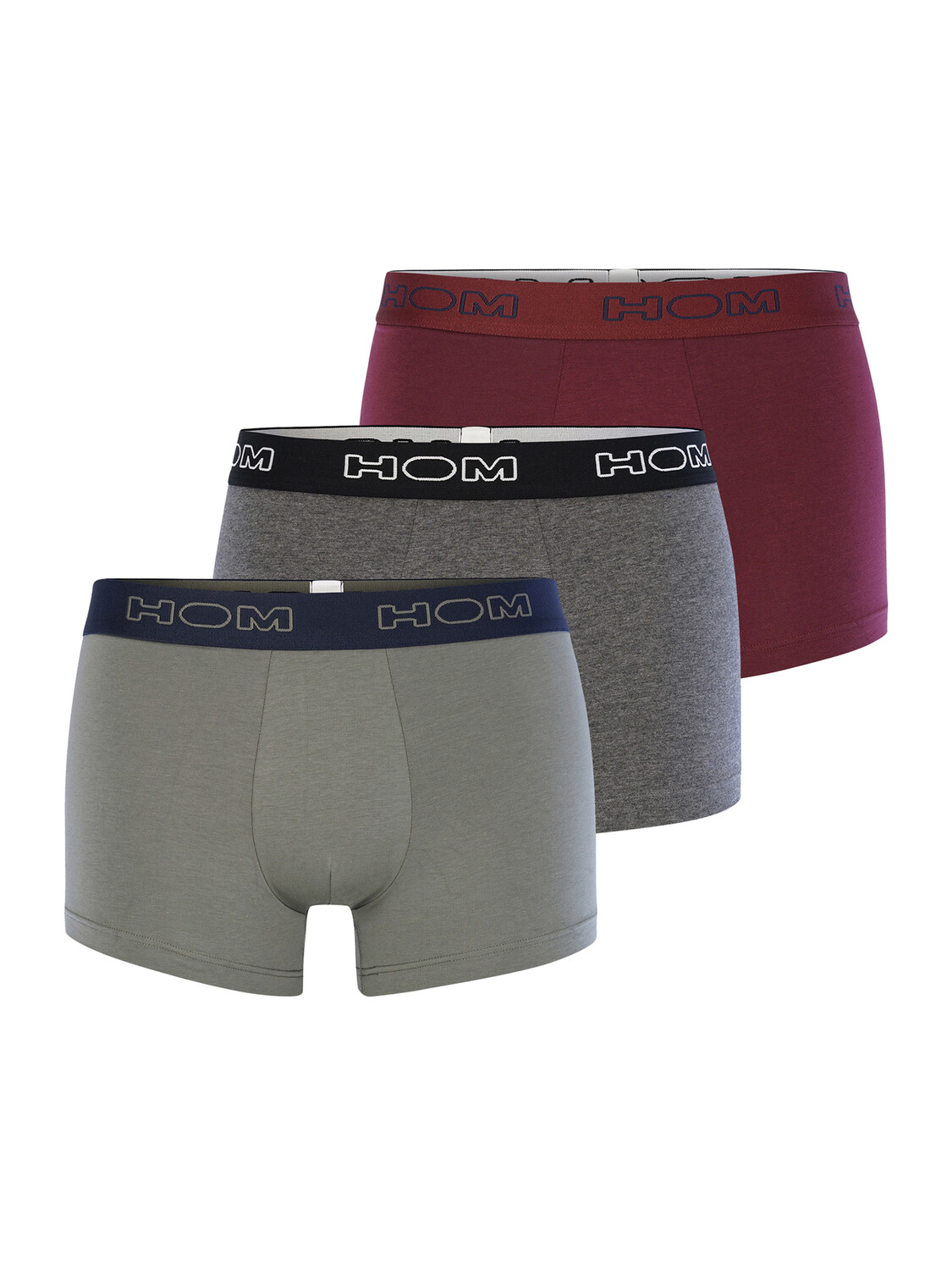 

Боксеры HOM 3 Pack Briefs lines #1, цвет Grau/Khaki/Rot