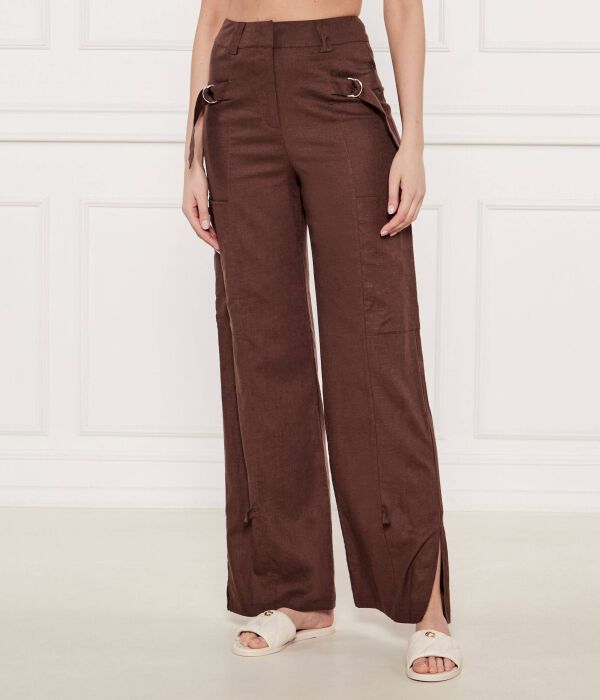 

Льняные брюки-карго Regular fit Patrizia Pepe, коричневый