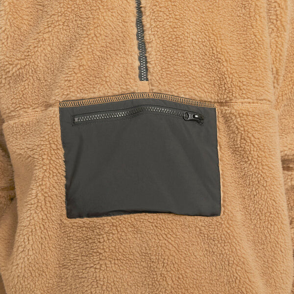 Куртка Nike 1/2-Zip Anorak Club Fleece Sherpa Jacket 'Brown', коричневый — фото 2