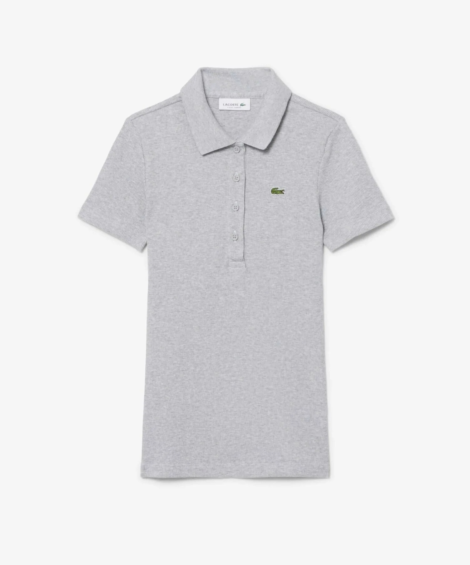 Поло-рубашка LACOSTE, Gray, из ребристой вязки — фото 4