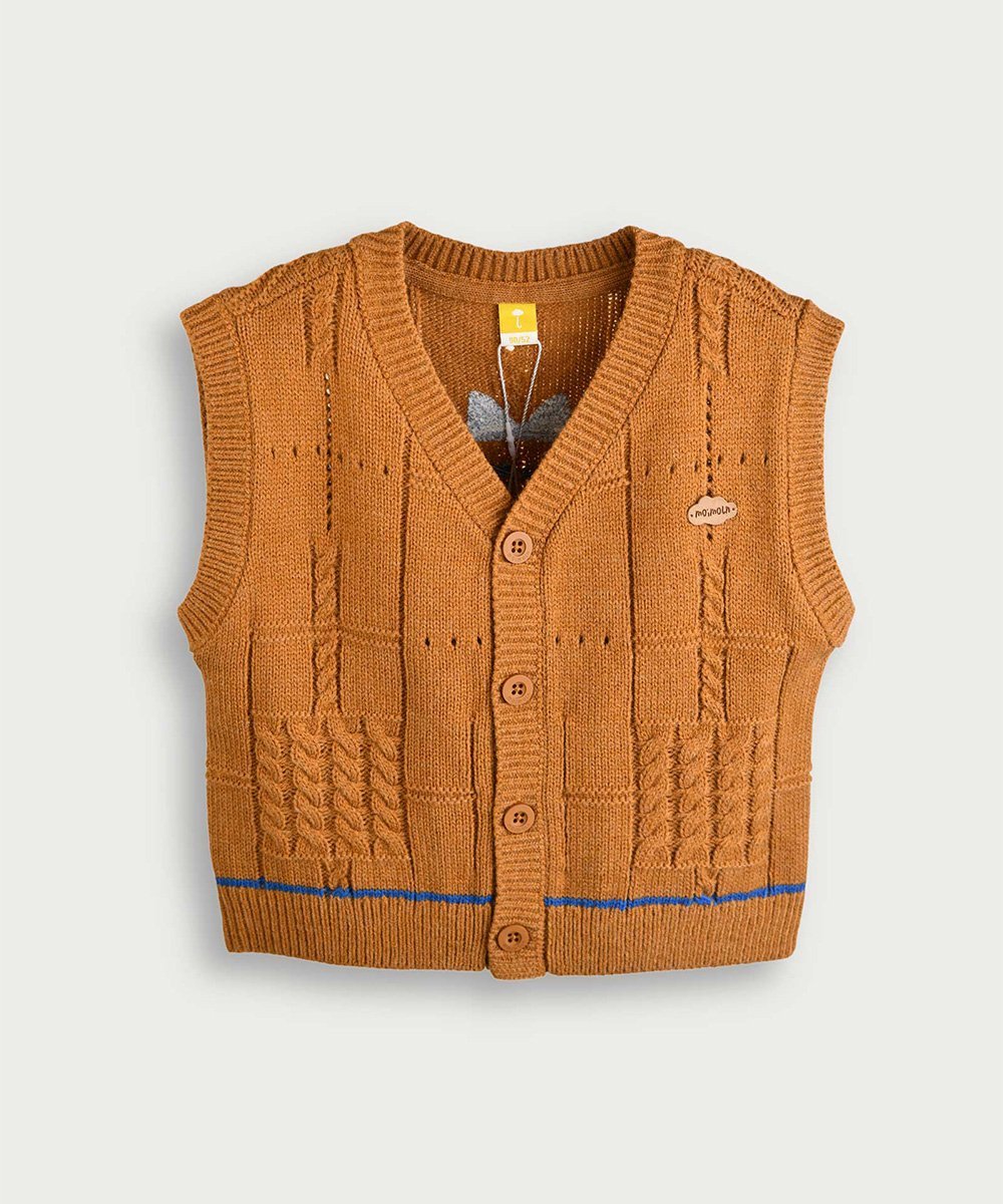 Вязаный жилет с кошачьим воротником Moimoln, brown