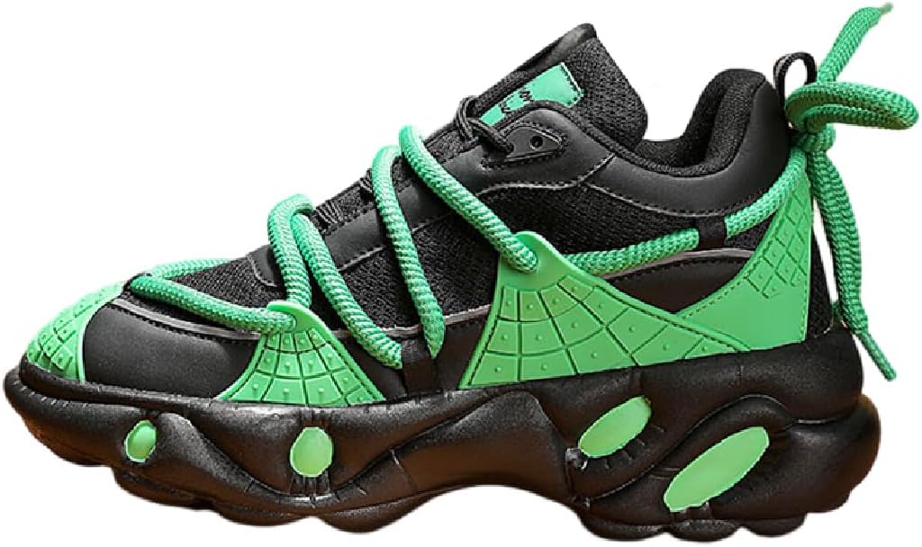 

Мужские кроссовки без шнурков Легкие с толстой подошвой Сетчатые кроссовки с цветной вставкой Модные массивные кроссовки на платформе Lexamen, зеленый