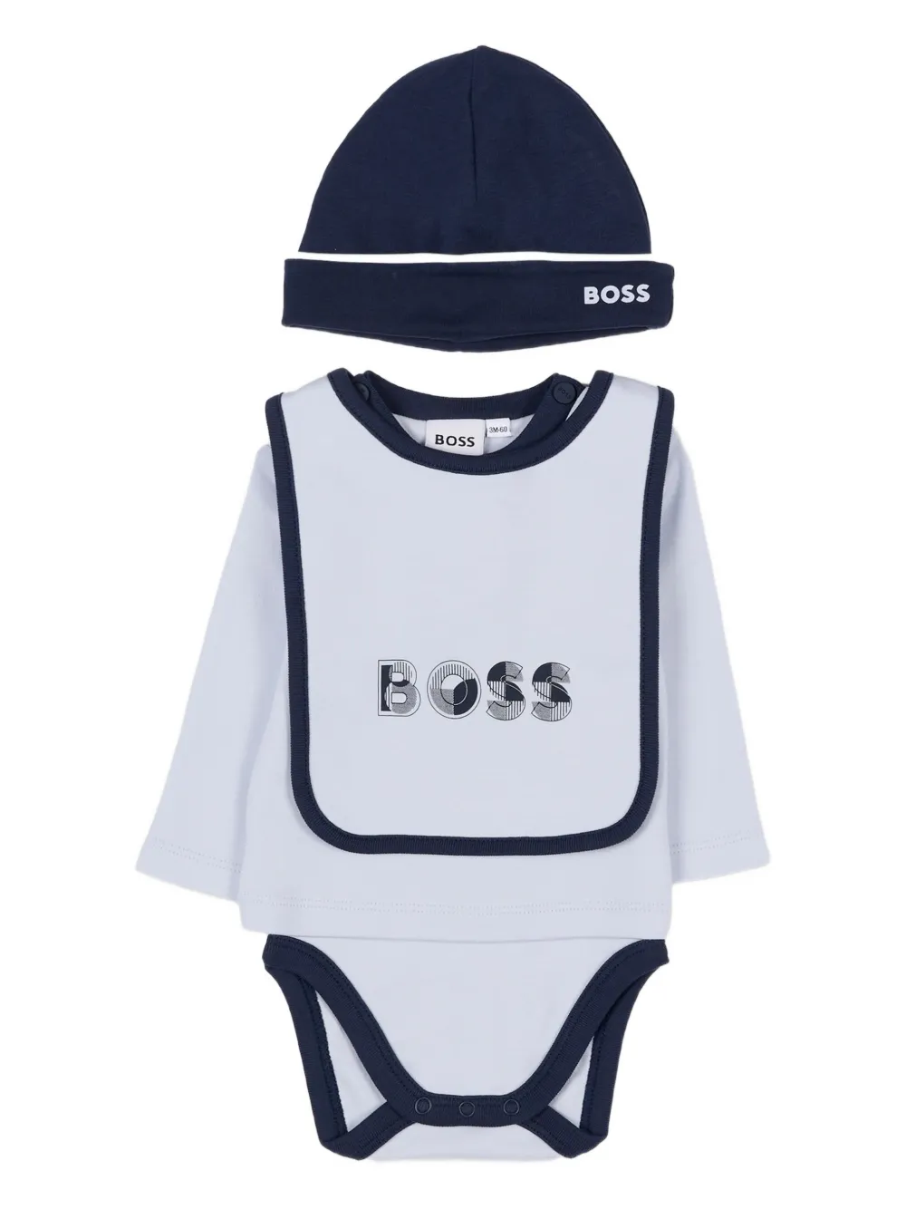 

Комплект боди с логотипом Boss Kidswear, синий