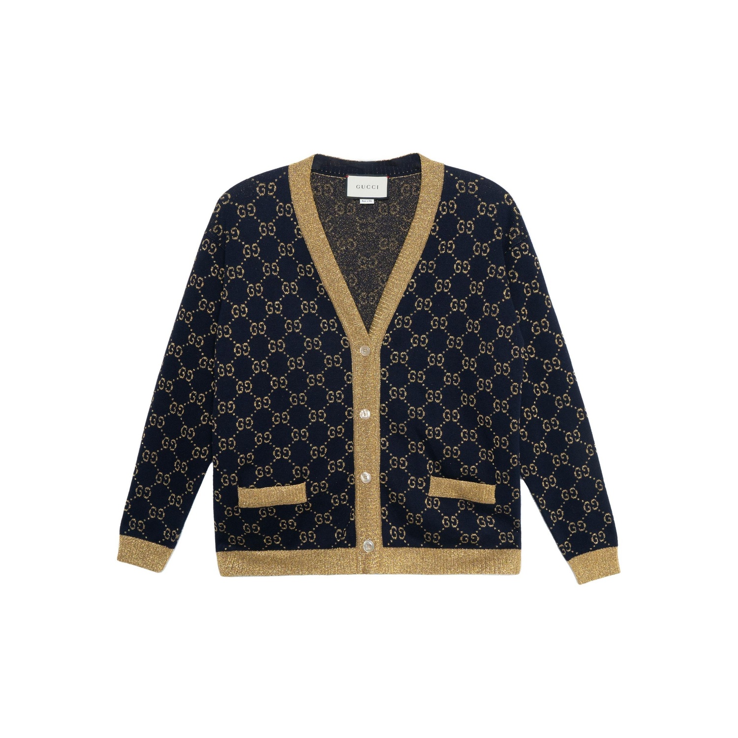 

Gg supreme металлический кардиган GUCCI, темно-синий