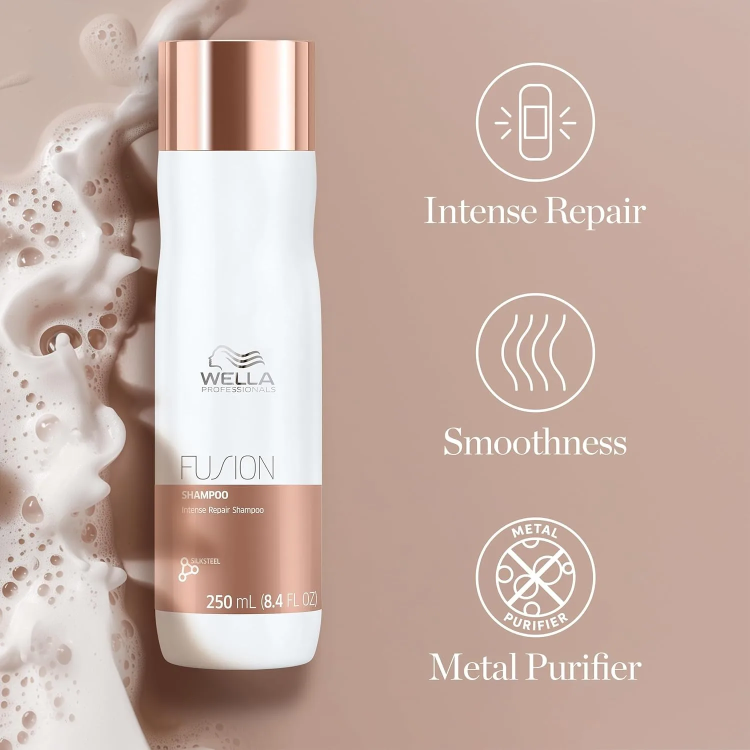 Wella Professionals Fusion Intense Repair шампунь и кондиционер для поврежденных волос и против ломкости + EIMI Thermal Image термозащитный спрей для гладкости и блеска, набор для ухода за волосами — фото 4