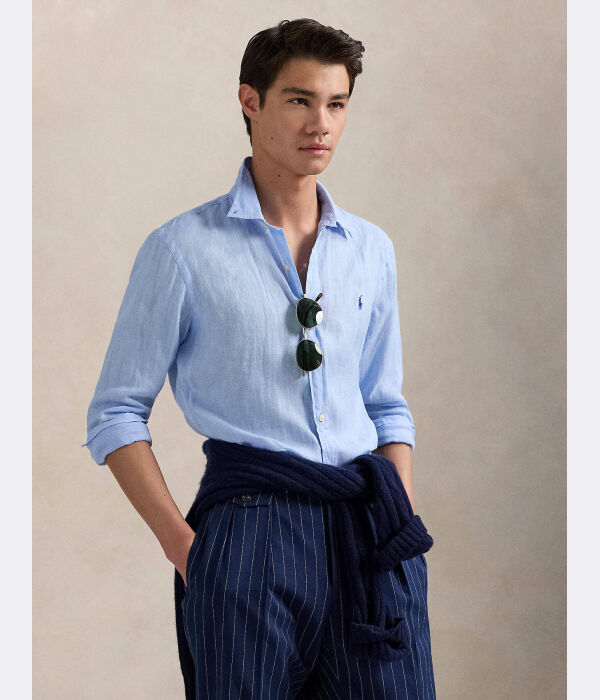 

Льняная рубашка Slim fit Polo Ralph Lauren, синий