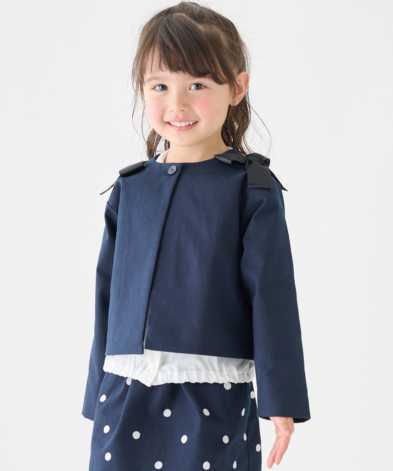 Короткая куртка с лентой Petit main, Navy blue