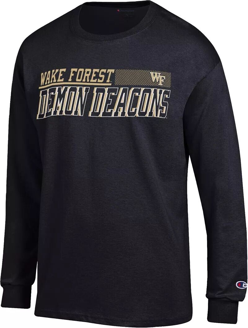

Мужская черная трикотажная футболка с длинными рукавами Champion Wake Forest Demon Deacons