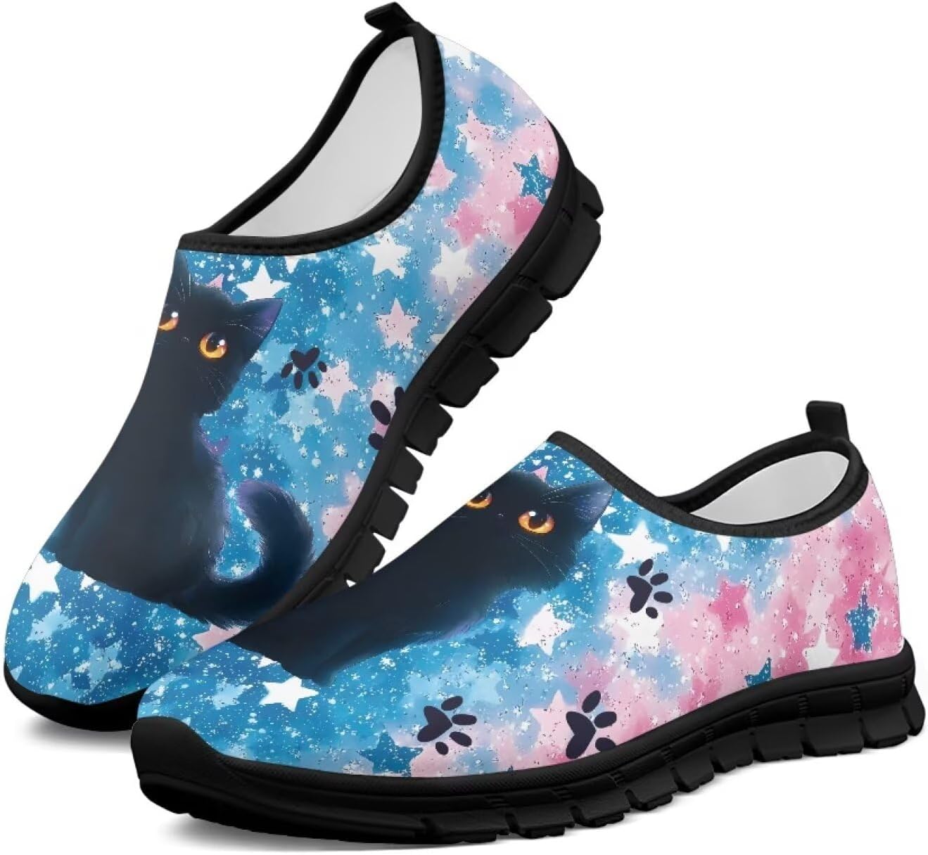 

Женские кроссовки для ходьбы с поддержкой свода стопы, слипоны, противоскользящие, удобные, дышащие, размер США 5.5-13.5 Chririnla, черный