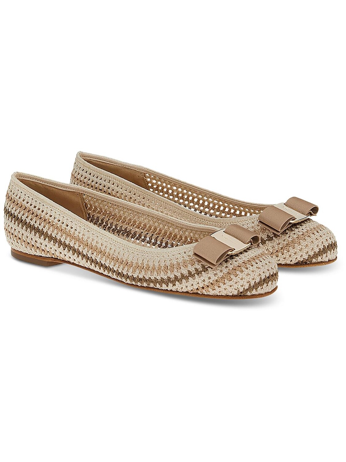 

Женские балетки без шнуровки Varina Salvatore Ferragamo, цвет Bone