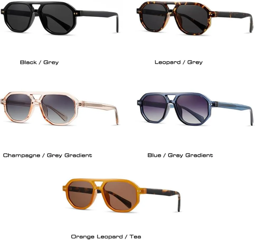 

Солнцезащитные очки UV400 с двойной перемычкой и градиентными заклепками для женщин и мужчин, для бега и занятий спортом на открытом воздухе UYPTK, Black Grey