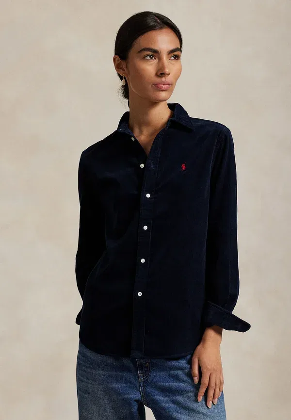 Рубашка из хлопкового вельвета классического кроя Polo Ralph Lauren, темно-синий
