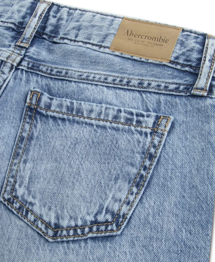 Детские джинсы с низкой посадкой и сердечками, свободного кроя Abercrombie kids, Indigo Hearts — фото 3