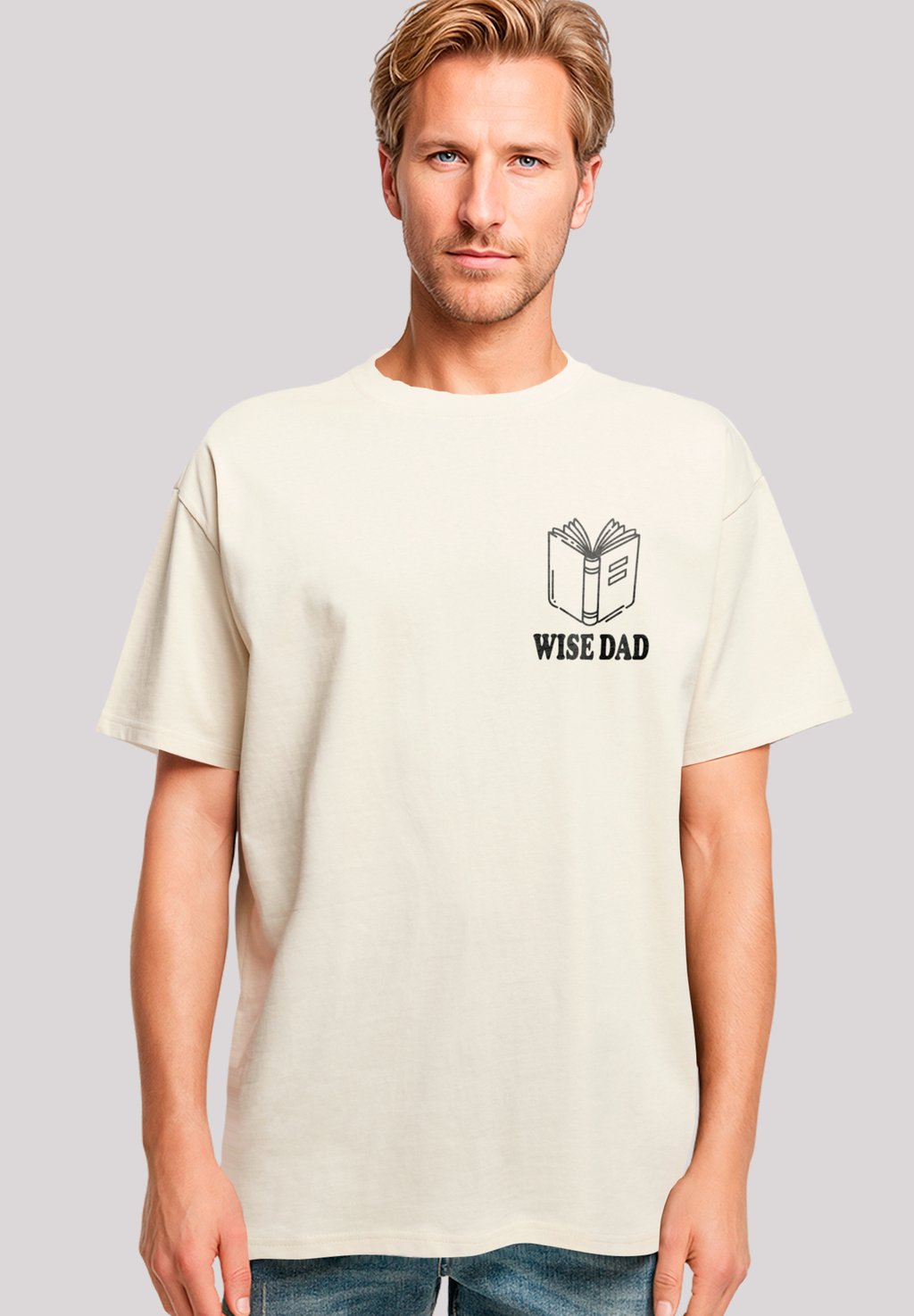

Футболка с принтом WISE DAD LUSTIGES VATERTAGSMOTIV FÜR SCHLAUE F4NT4STIC, песочный