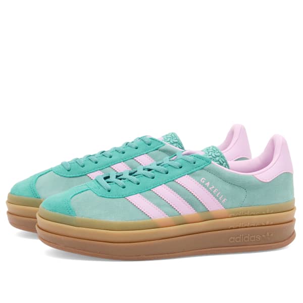 Кроссовки Gazelle Bold Adidas, порошковый бирюзовый, блаженный сиреневый и чистая бирюза — фото 2