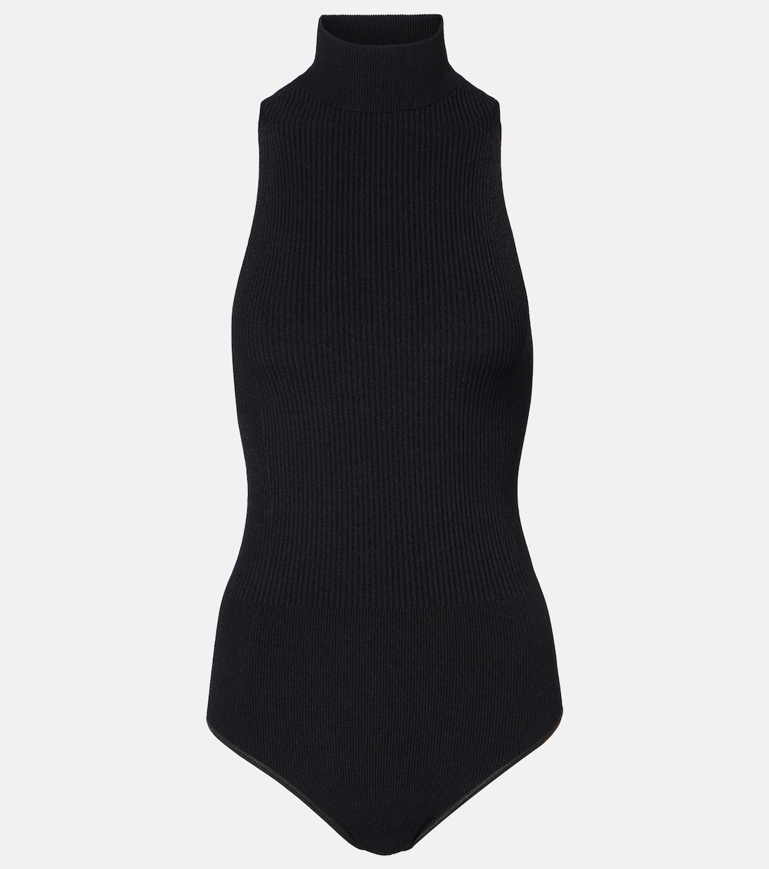 

Боди с запахом на шее из джерси Alaïa, Noir Alaia