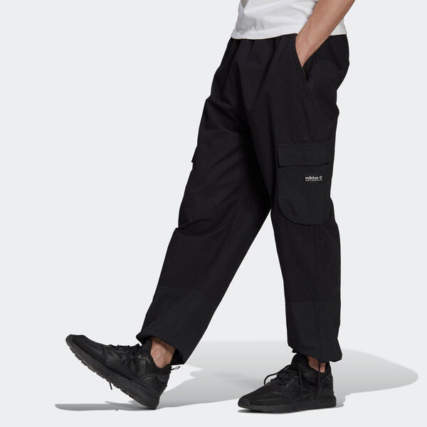 Брюки Men's adidas originals Cargo Pant Side Pocket Splicing Drawstring Bundle Feet Sports Pants/Trousers/Joggers Black, черный — фото 2