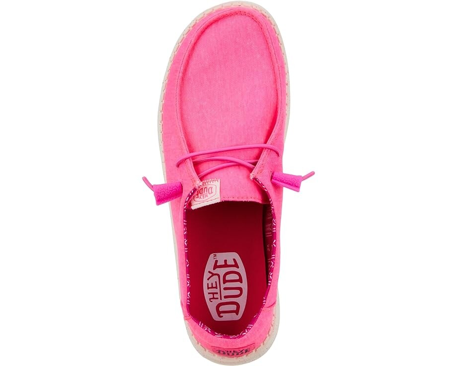 Лоферы Hey Dude Wendy Stretch Canvas, цвет Neon Pink — фото 2