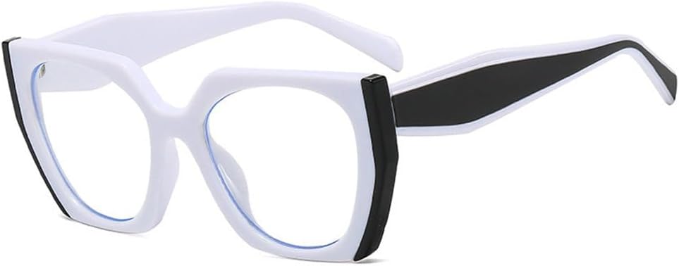 

Популярные модные солнцезащитные очки «кошачий глаз» в форме многоугольника для женщин, винтажные, с прозрачным градиентом, защита от УФ-излучения UV400, двухцветные солнцезащитные очки для мужчин TYUVIVO, White Black Clear