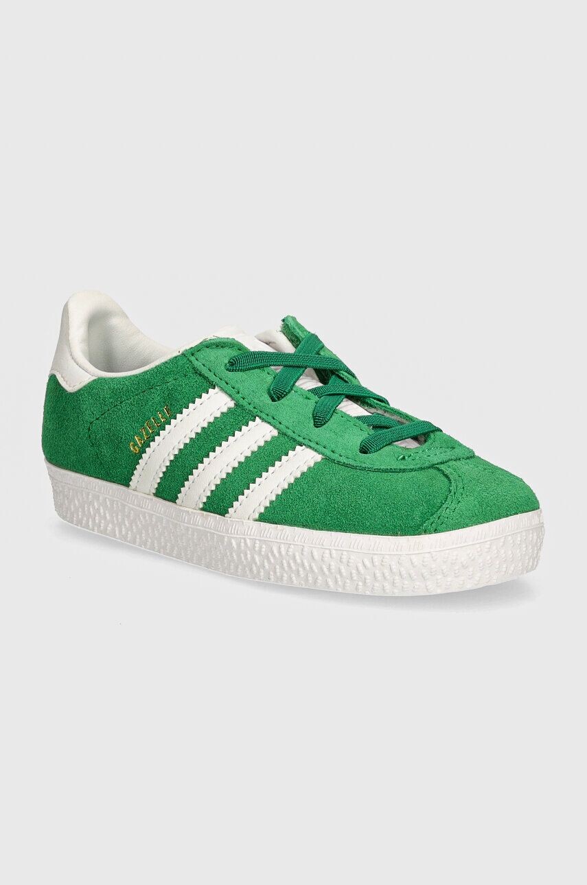 

Детские замшевые кроссовки adidas Originals GAZELLE CF EL, зеленый