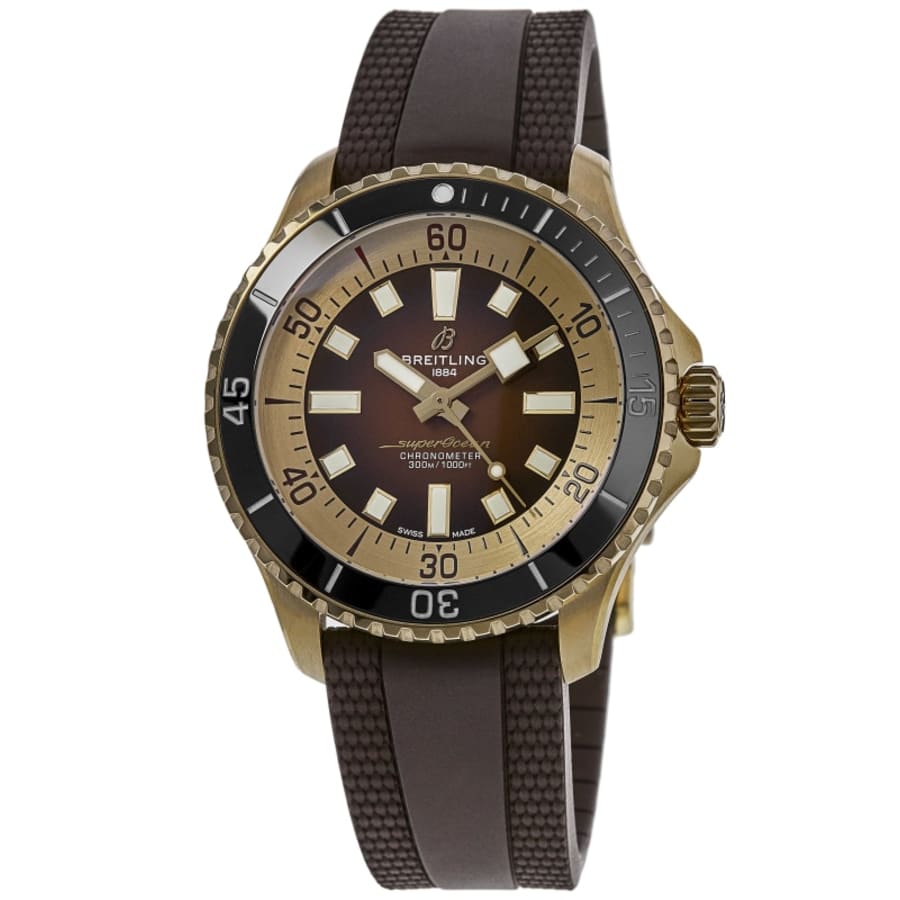 

Breitling Superocean Automatic 44 коричневый циферблат бронзовый каучуковый ремешок мужские часы N17376201Q1S1