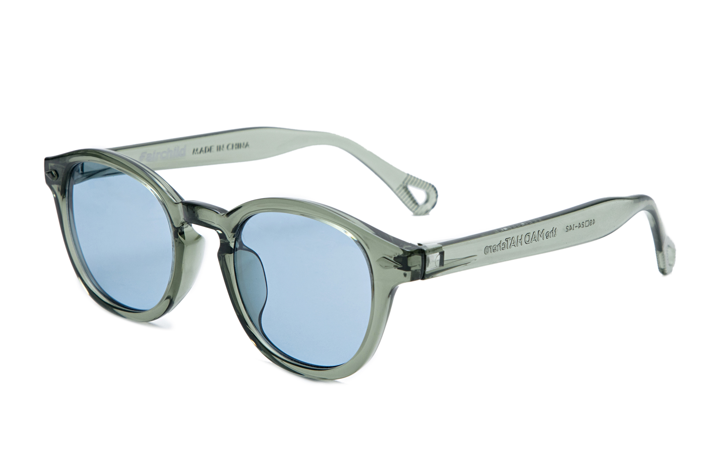 

The MAD HATcher Овальные солнцезащитные очки TR90 унисекс, Transparent Gray Frame with Blue Polarized Lens