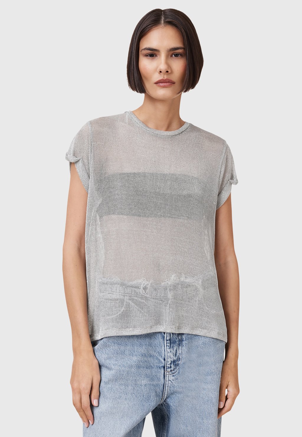 

Топ THEA SPARKLE TOP AllSaints, серебряный