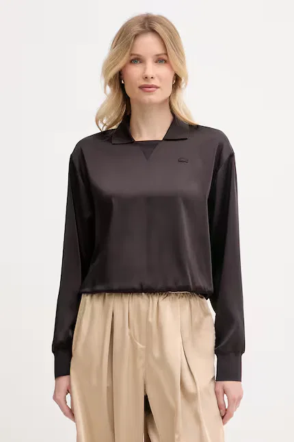 Блуза сатиновая Lacoste, коричневый
