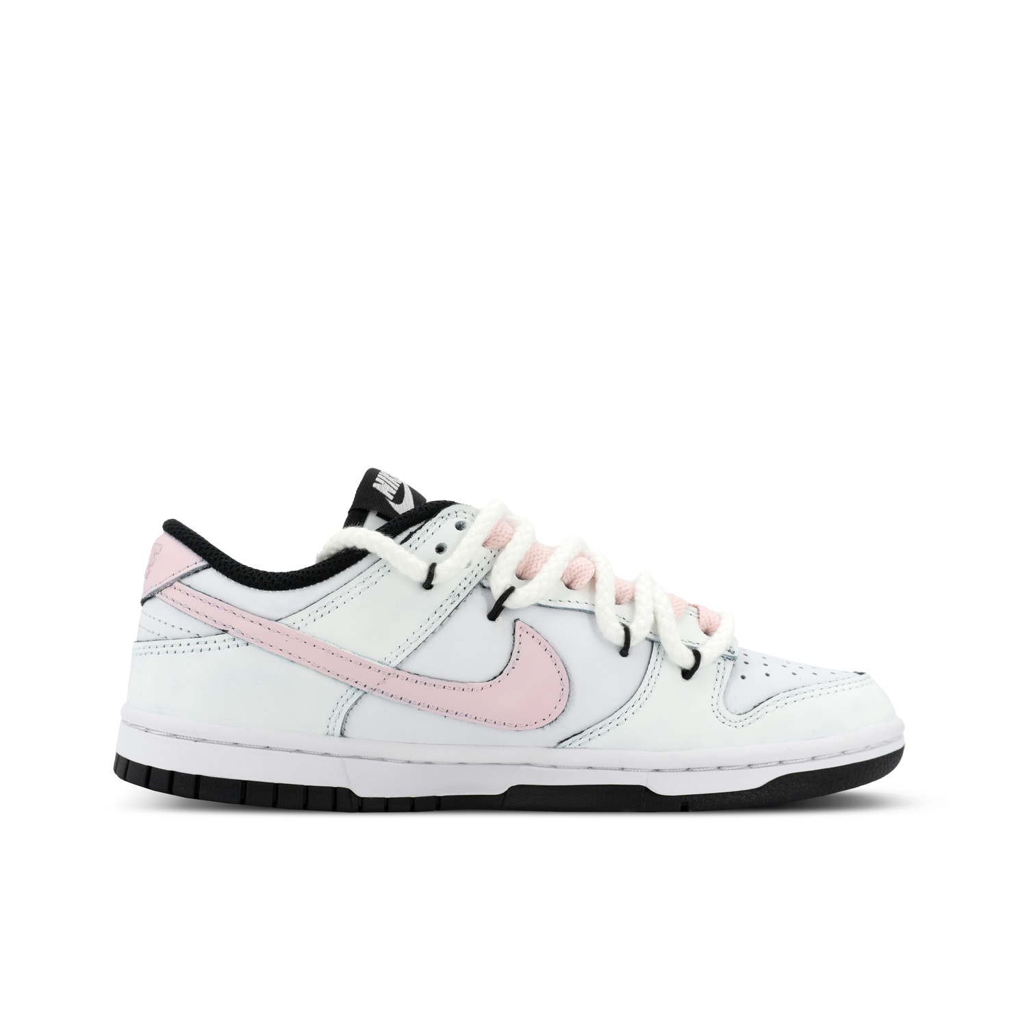 Dunk Skateboard Shoes Unisex Low top черный мультиколор граффити Nike, белый/розовый — фото 2