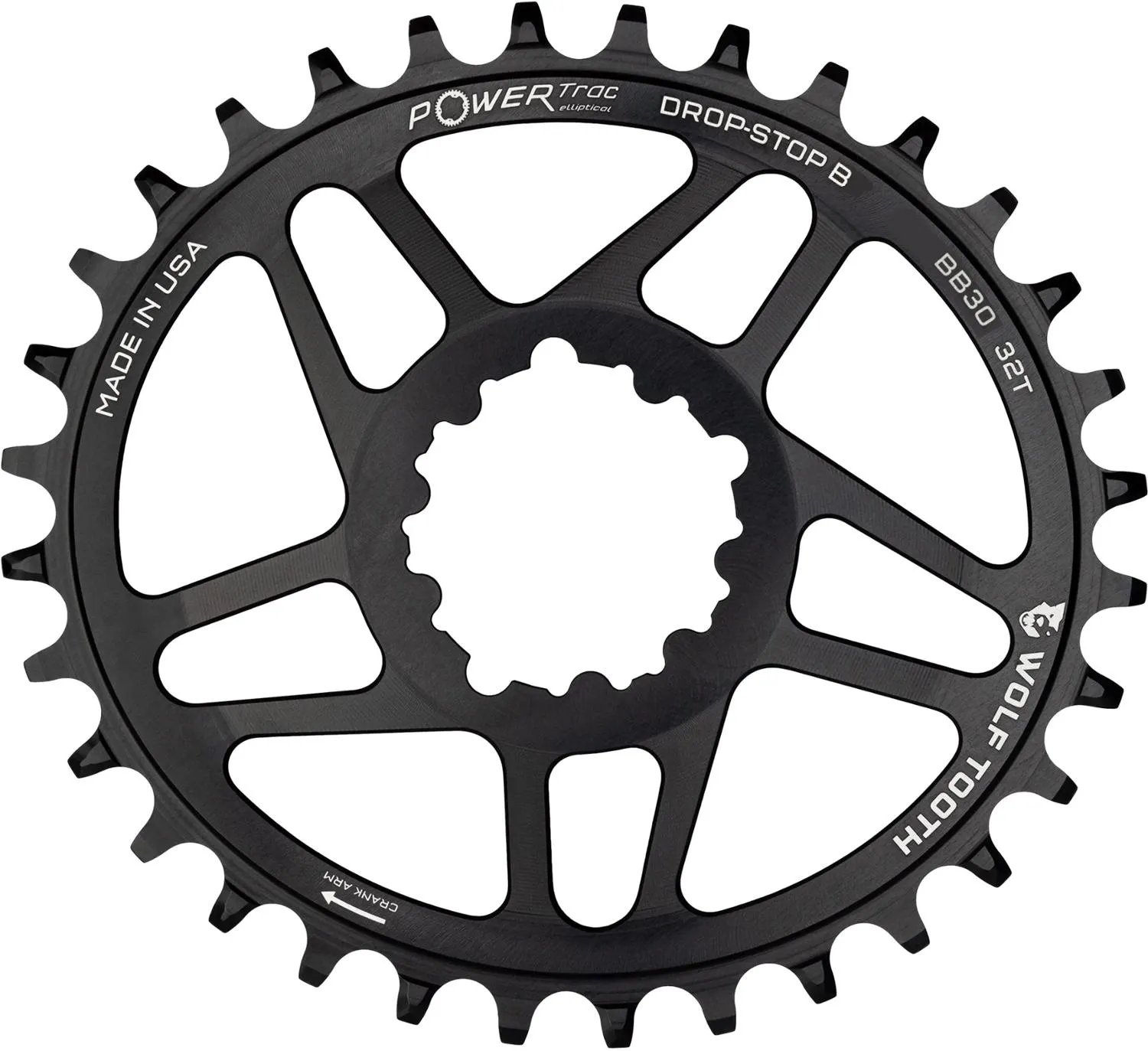 

Овальное прямое крепление звезды Wolf Tooth Components, Black