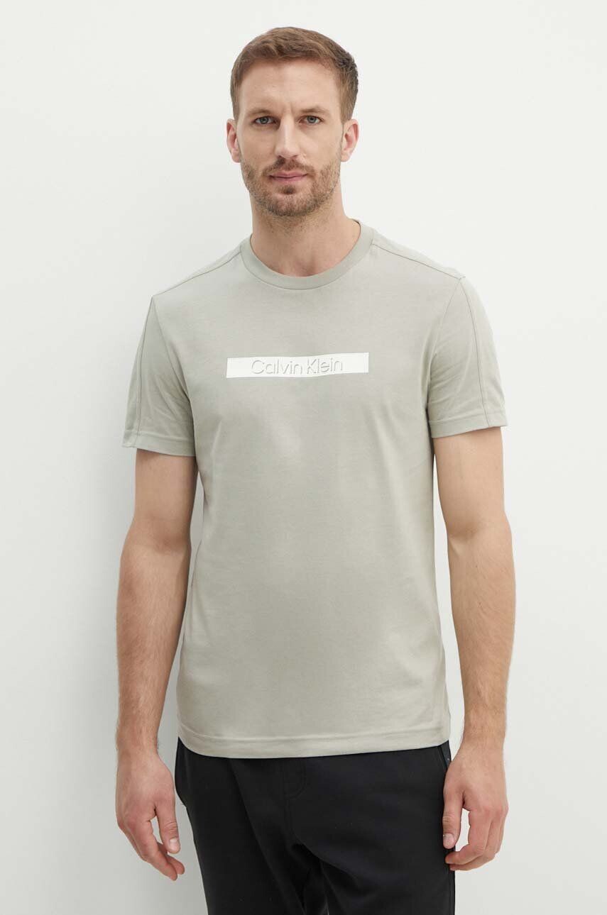 

Хлопковая футболка Calvin Klein, бежевый