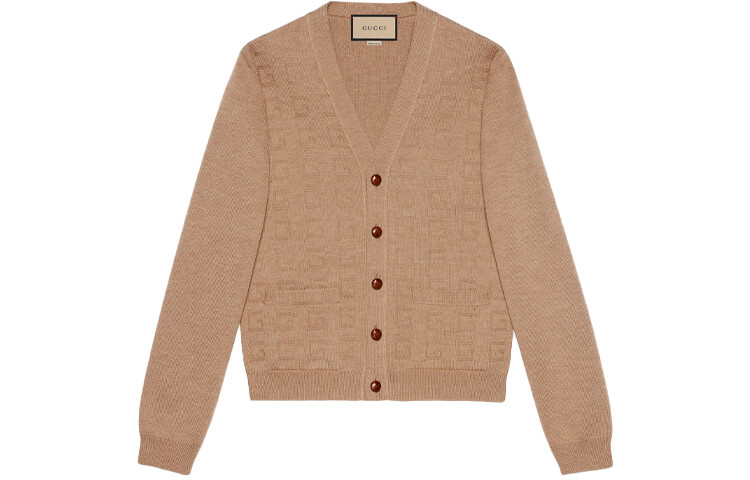 

Кардиган мужской Gucci Intarsia-knit Logo, бежевый