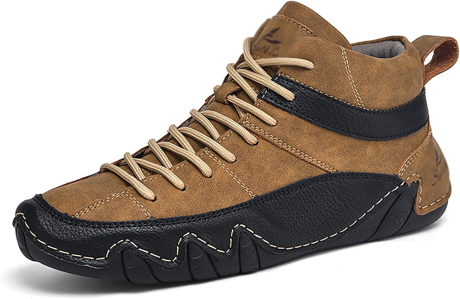 

Мужские высокие ботинки ENOEGMSD на шнуровке, Чакка, повседневные, легкие, слипоны, модные кроссовки ручной работы, для всех сезонов, противоскользящие, водонепроницаемые, для вождения, коричневый