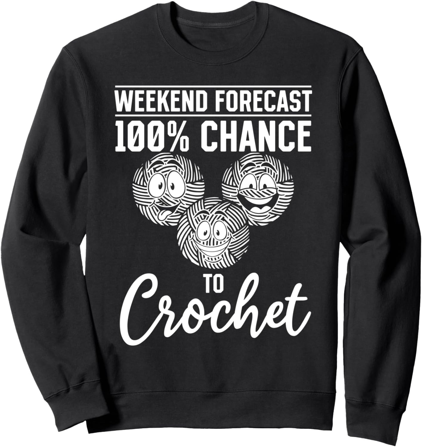 

Любительница вязания крючком - прогноз на выходные: 100% шанс связать что-нибудь крючком. Толстовка Crocheting Crocheter Crochet Lover, черный