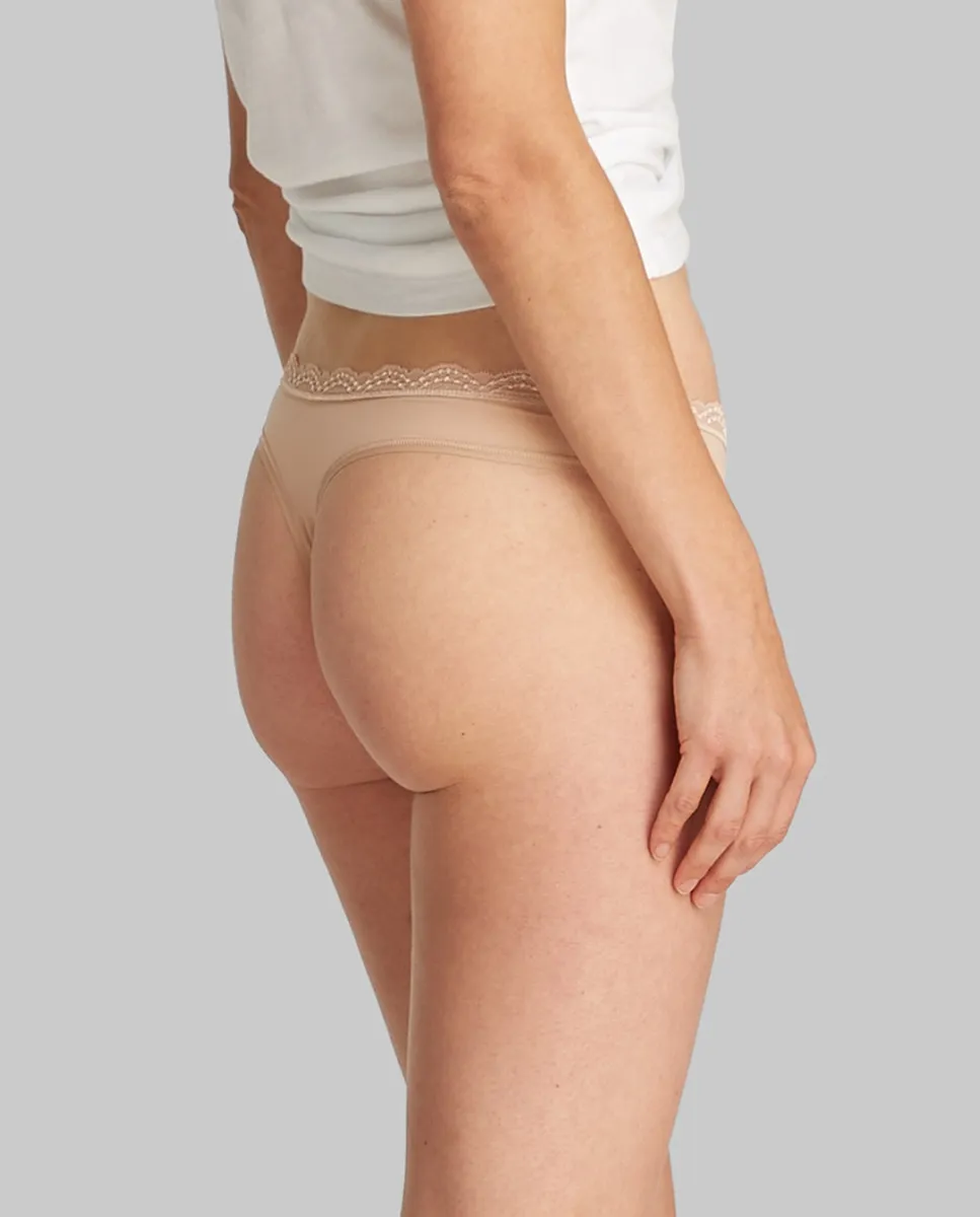 Стринги MF STRETCH W LACE Calvin Klein, бежевый — фото 2