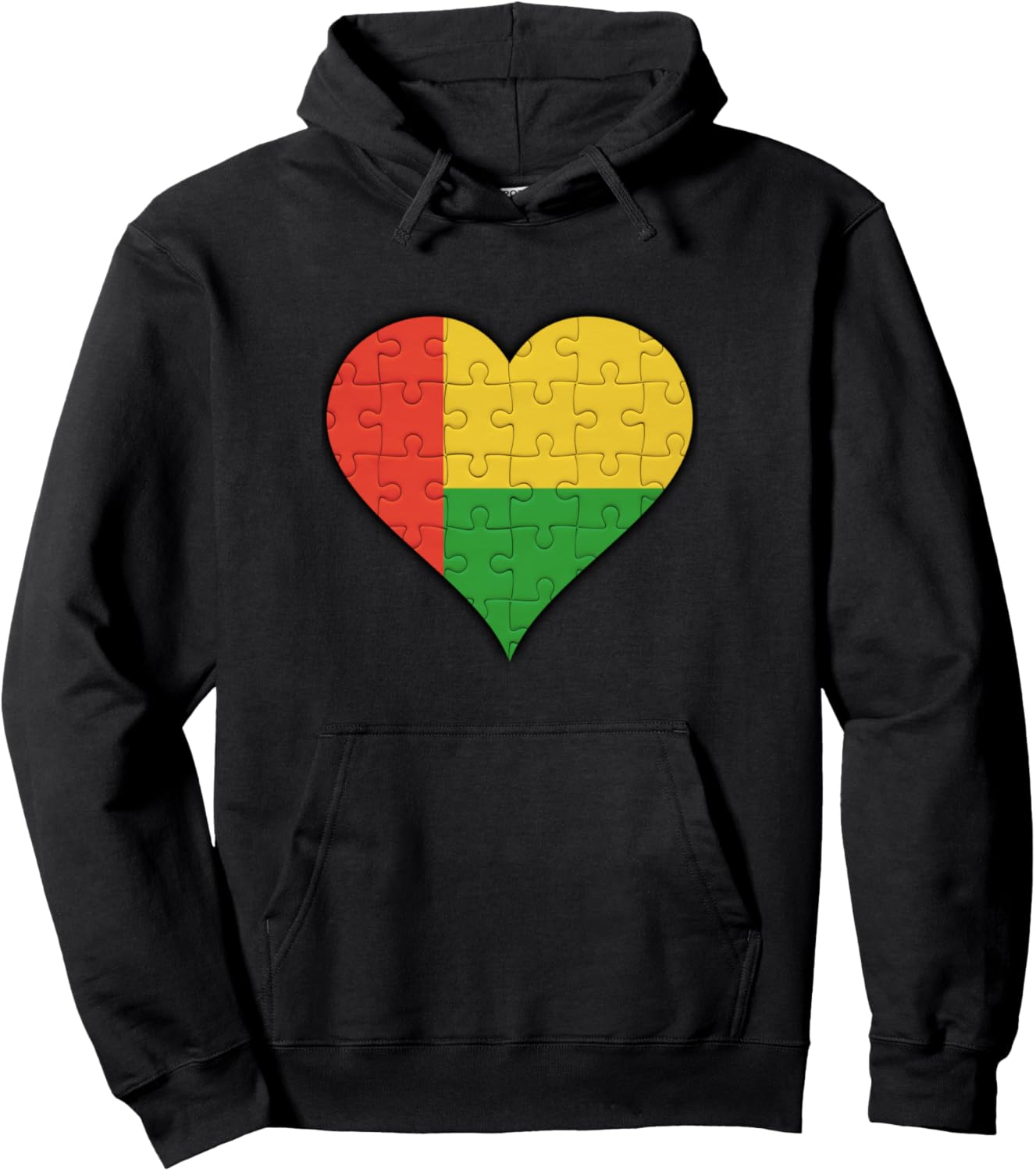 

Толстовка с изображением флага Гвинеи и сердца Bissau Guinean Flag Heart Design, черный