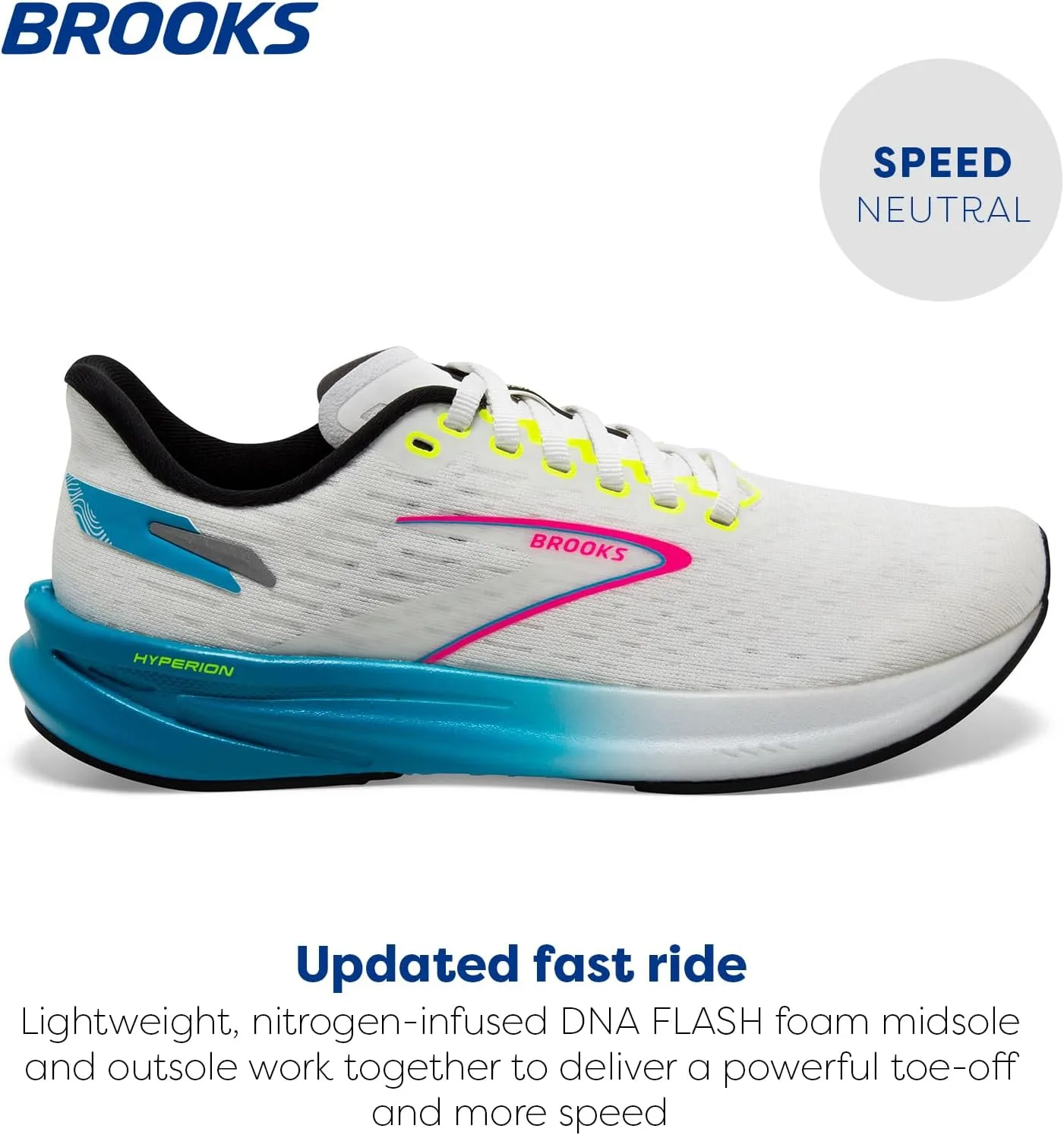 Мужские кроссовки Brooks Hyperion, белый/синий/розовый — фото 2