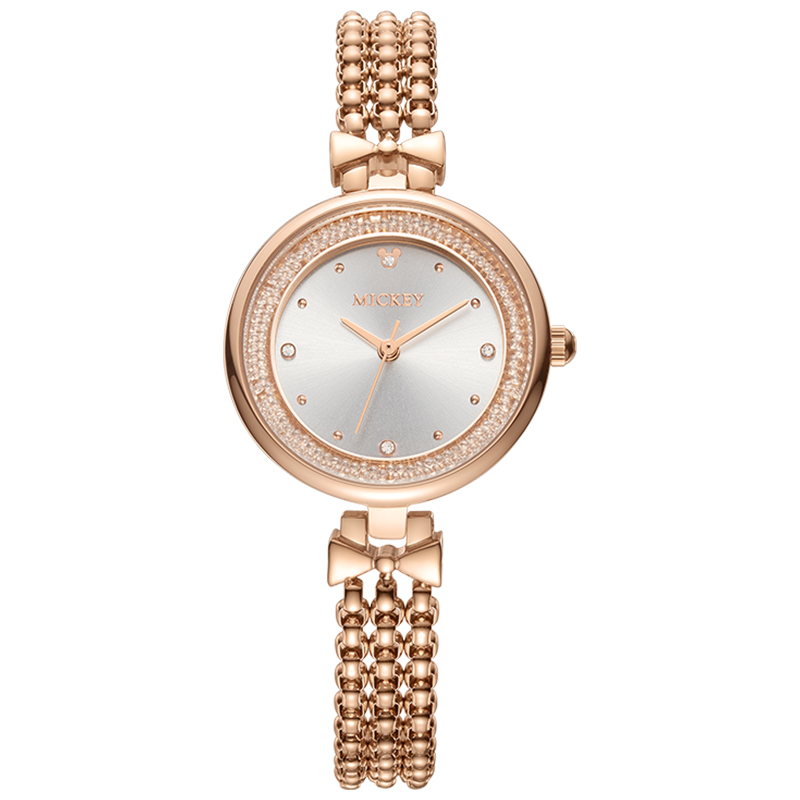 

Disney Часы Mickey Series Quartz Movement Steel Strap Watch Women's Watch White Dial, Neon Pink Watch Dial